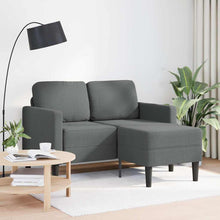 2-Sitzer-Sofa mit Chaiselongue L-förmig Dunkelgrau 125 cm Stoff