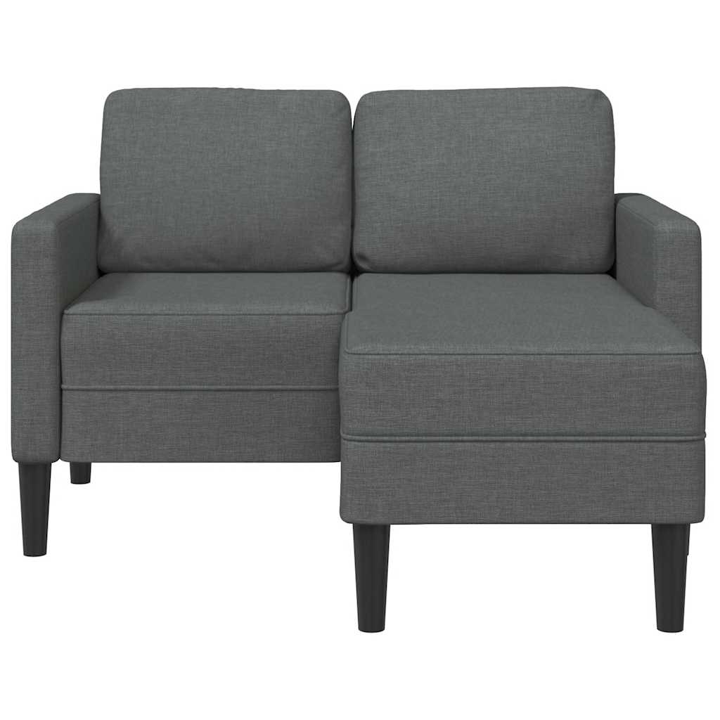 2-Sitzer-Sofa mit Chaiselongue L-förmig Dunkelgrau 125 cm Stoff