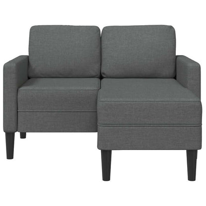 2-Sitzer-Sofa mit Chaiselongue L-förmig Dunkelgrau 125 cm Stoff