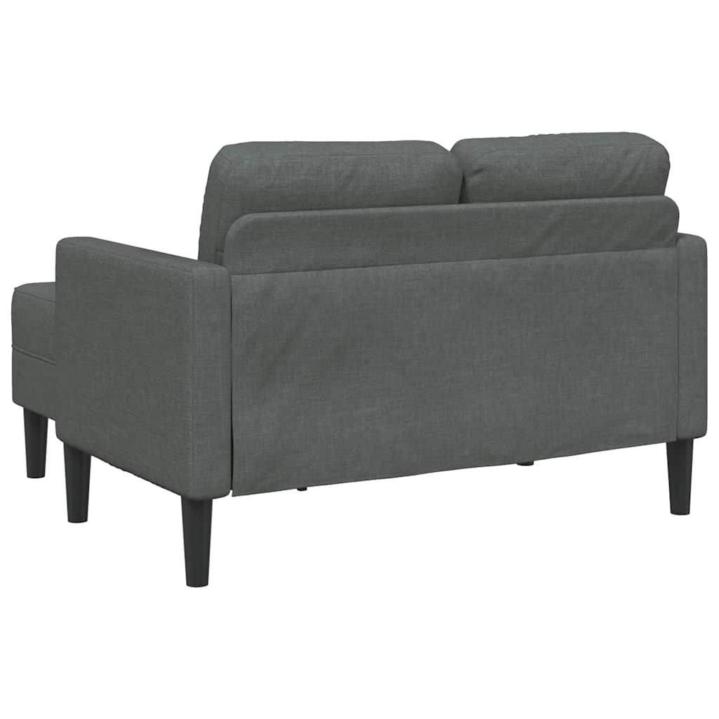 2-Sitzer-Sofa mit Chaiselongue L-förmig Dunkelgrau 125 cm Stoff