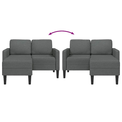 2-Sitzer-Sofa mit Chaiselongue L-förmig Dunkelgrau 125 cm Stoff