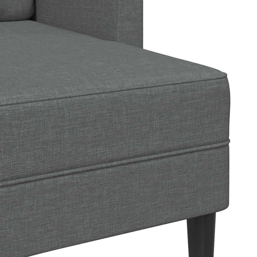 2-Sitzer-Sofa mit Chaiselongue L-förmig Dunkelgrau 125 cm Stoff