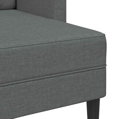 2-Sitzer-Sofa mit Chaiselongue L-förmig Dunkelgrau 125 cm Stoff