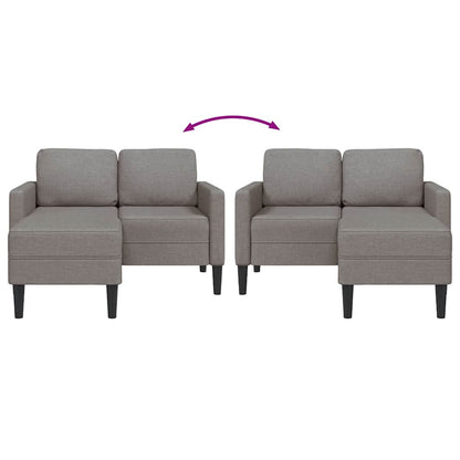 2-Sitzer-Sofa mit Chaiselongue L-Form Taupe 125 cm Stoff