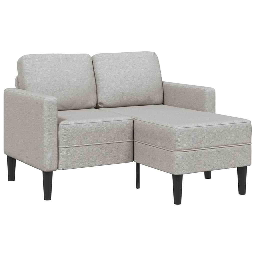 2-Sitzer-Sofa mit Chaiselongue L-Form Wolkengrau 125 cm Stoff