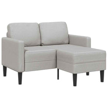 2-Sitzer-Sofa mit Chaiselongue L-Form Wolkengrau 125 cm Stoff