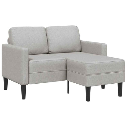 2-Sitzer-Sofa mit Chaiselongue L-Form Wolkengrau 125 cm Stoff