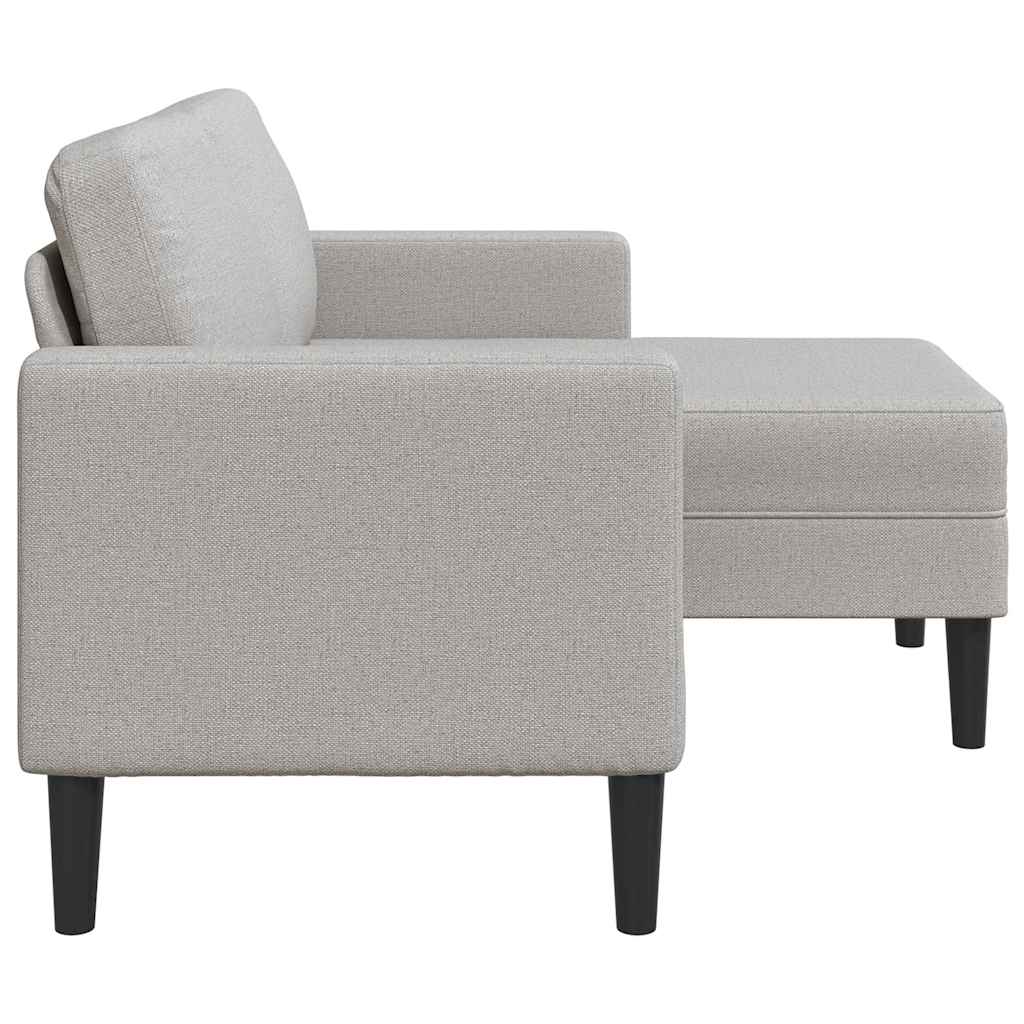 2-Sitzer-Sofa mit Chaiselongue L-Form Wolkengrau 125 cm Stoff