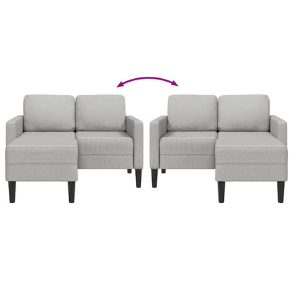 2-Sitzer-Sofa mit Chaiselongue L-Form Wolkengrau 125 cm Stoff