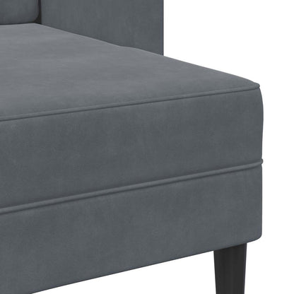 2-Sitzer-Sofa mit Chaiselongue L-Form Dunkelgrau 125 cm Samt
