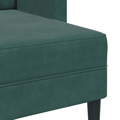 2-Sitzer-Sofa mit Chaiselongue L-Form Dunkelgrün 125 cm Samt