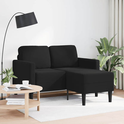 2-Sitzer-Sofa mit Chaiselongue L-förmig Schwarz 125 cm Samt