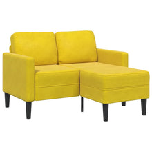 2-Sitzer-Sofa mit Chaiselongue L-Form Gelb 125 cm Samt
