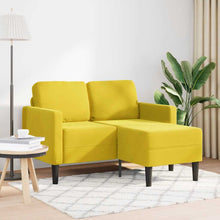 2-Sitzer-Sofa mit Chaiselongue L-Form Gelb 125 cm Samt