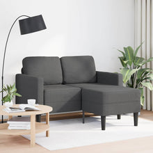 2-Sitzer-Sofa mit Chaiselongue L-förmig Dunkelgrau 125 cm Leinen