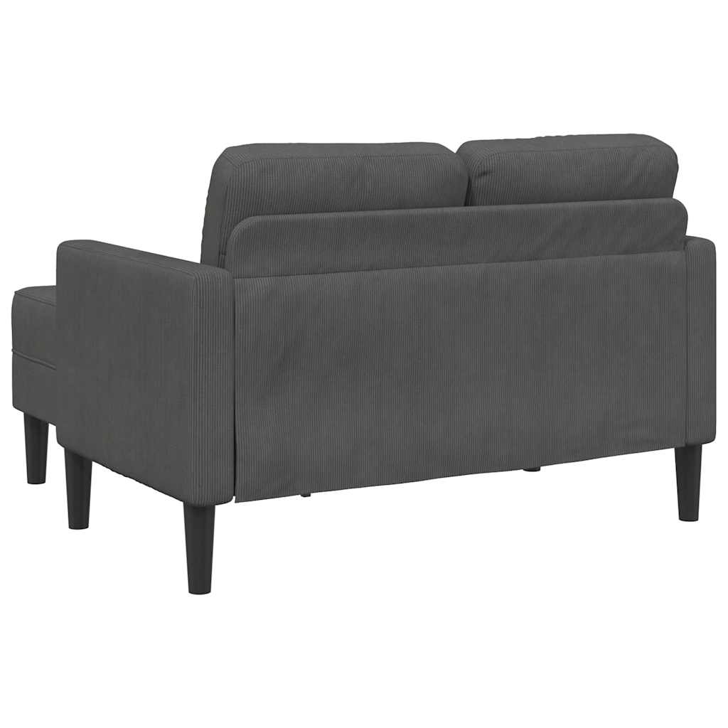 2-Sitzer-Sofa mit Chaiselongue L-förmig Dunkelgrau 125 cm Leinen