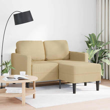 2-Sitzer-Sofa mit Chaiselongue L-Form Graugrün 125 cm Leinen