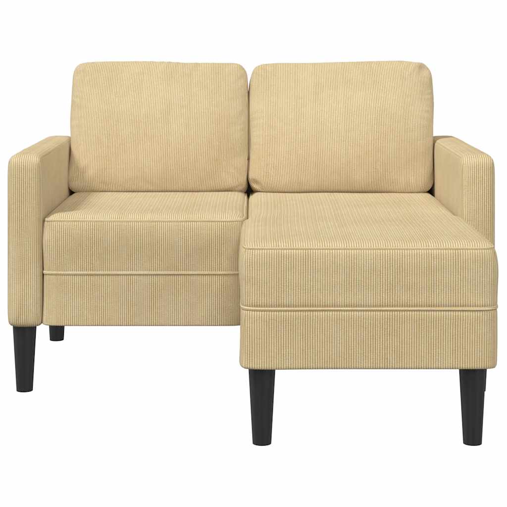 2-Sitzer-Sofa mit Chaiselongue L-Form Graugrün 125 cm Leinen