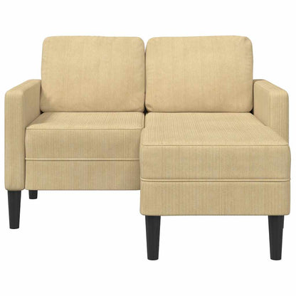 2-Sitzer-Sofa mit Chaiselongue L-Form Graugrün 125 cm Leinen