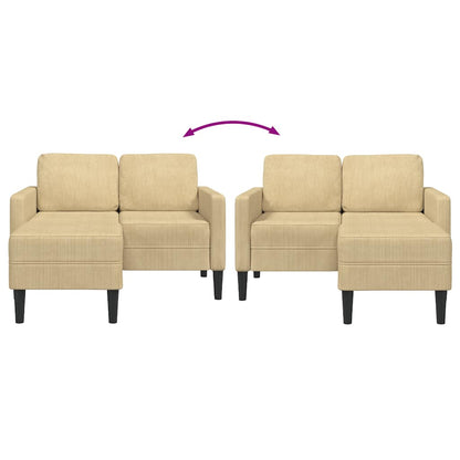 2-Sitzer-Sofa mit Chaiselongue L-Form Graugrün 125 cm Leinen