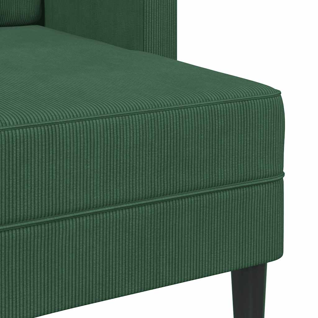 2er-Sofa mit Chaiselongue L-Form Dunkelgrün 125 cm Leinen