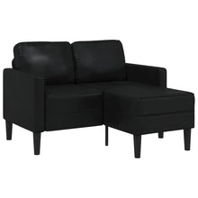 2-Sitzer-Sofa mit Chaiselongue L-förmig Schwarz 125 cm Kunstleder