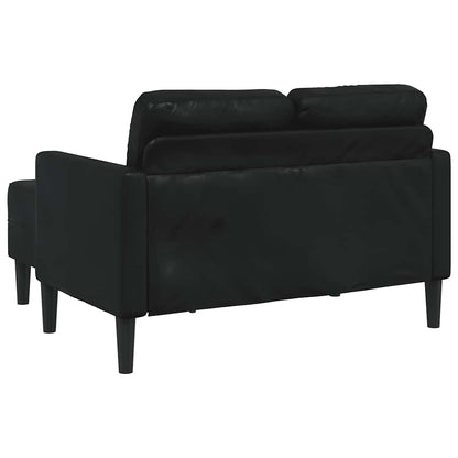 2-Sitzer-Sofa mit Chaiselongue L-förmig Schwarz 125 cm Kunstleder
