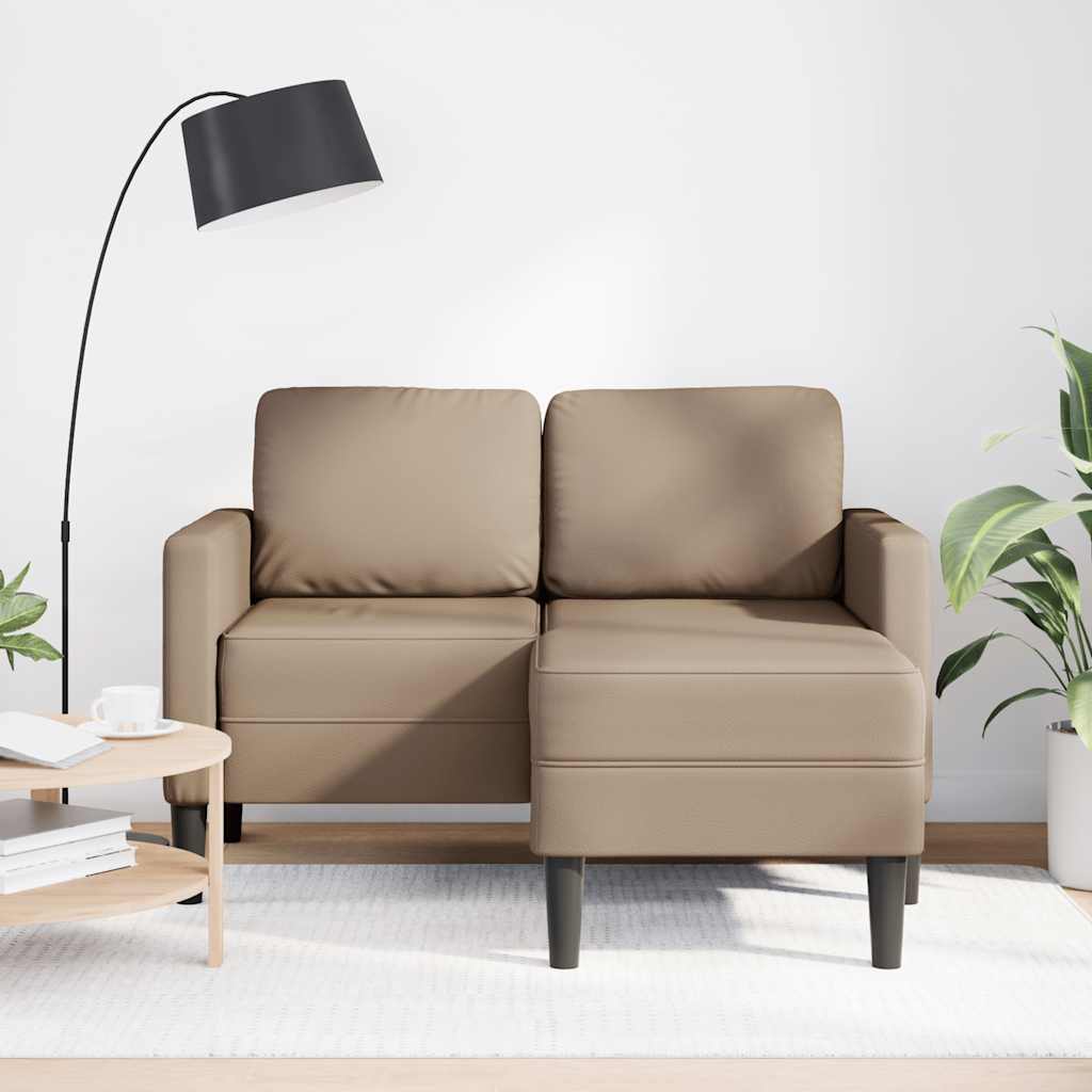 2-Sitzer-Sofa mit Chaiselongue L-Form Cappuccino-Braun 125 cm