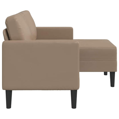 2-Sitzer-Sofa mit Chaiselongue L-Form Cappuccino-Braun 125 cm