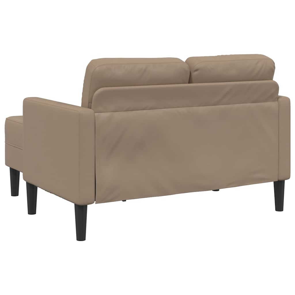 2-Sitzer-Sofa mit Chaiselongue L-Form Cappuccino-Braun 125 cm