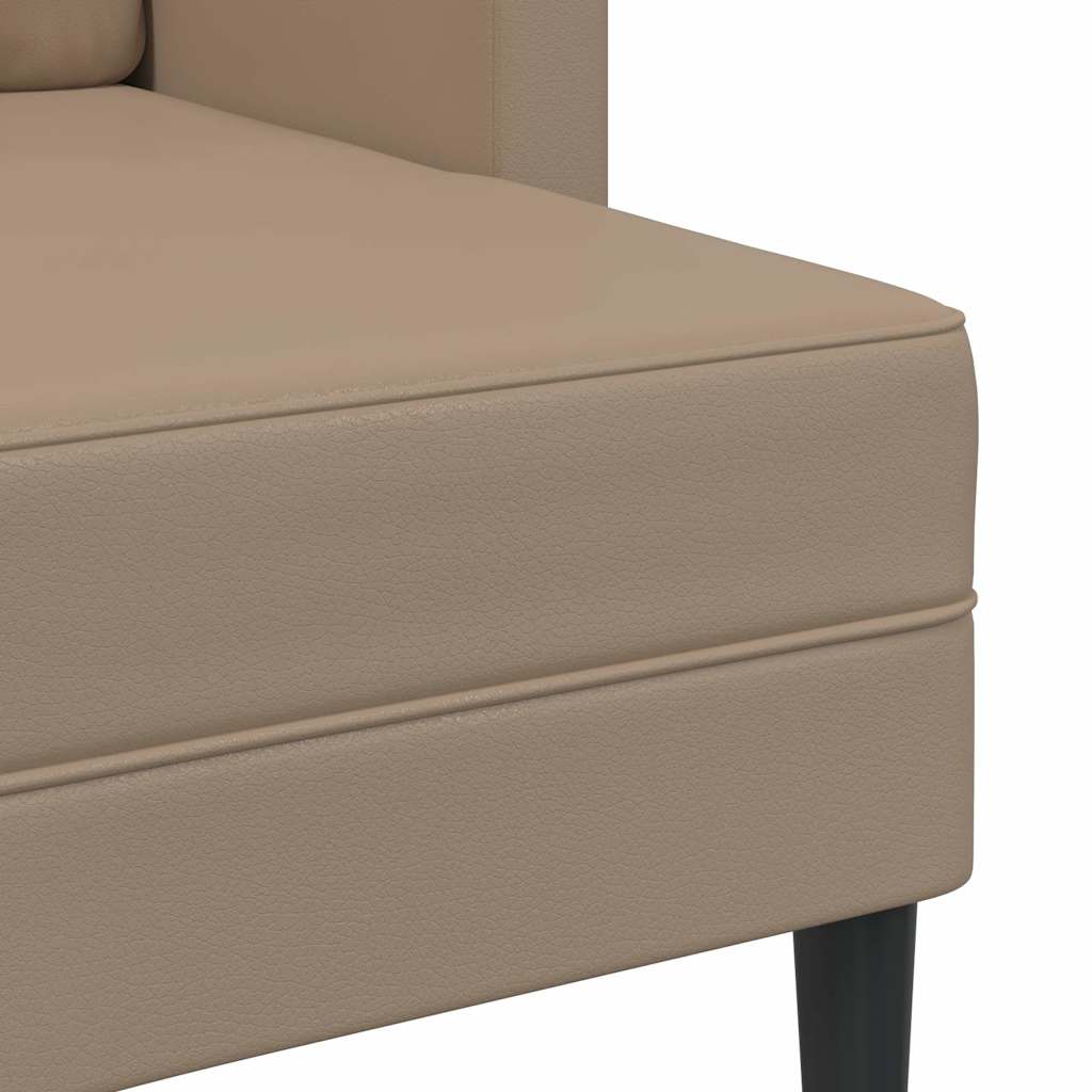 2-Sitzer-Sofa mit Chaiselongue L-Form Cappuccino-Braun 125 cm