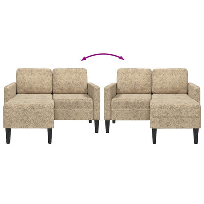 2-Sitzer-Sofa mit Chaiselongue L-Form Hellgrau 125cm Kunstleder