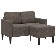 2er-Sofa mit Chaiselongue L-Form Dunkelgrau 125 cm Kunstleder