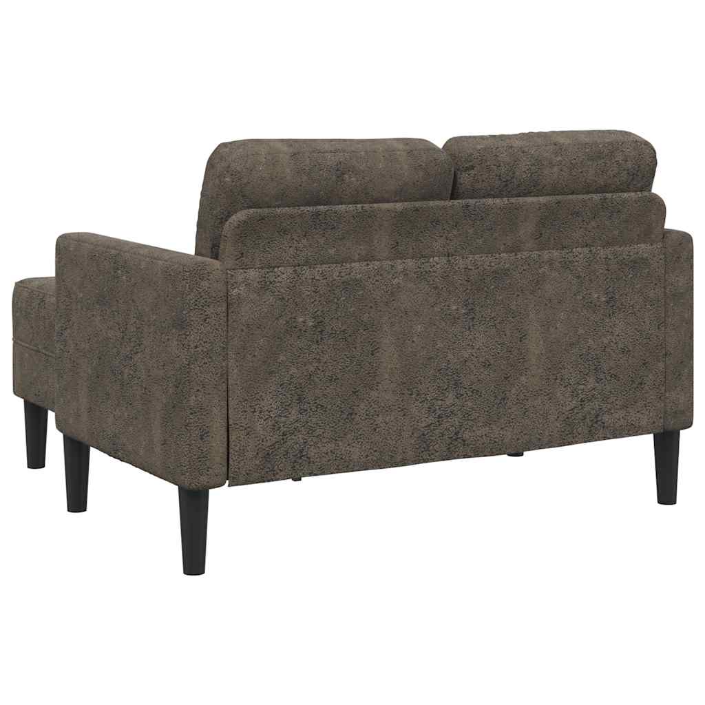 2er-Sofa mit Chaiselongue L-Form Dunkelgrau 125 cm Kunstleder