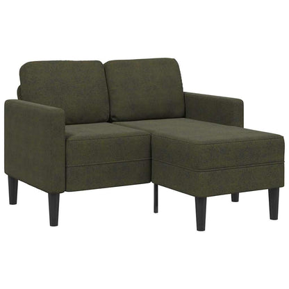 2er-Sofa mit Chaiselongue L-Form Armeegrün 125 cm Kunstleder