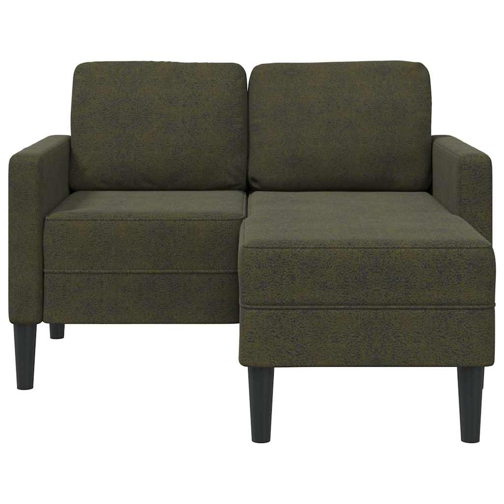 2er-Sofa mit Chaiselongue L-Form Armeegrün 125 cm Kunstleder