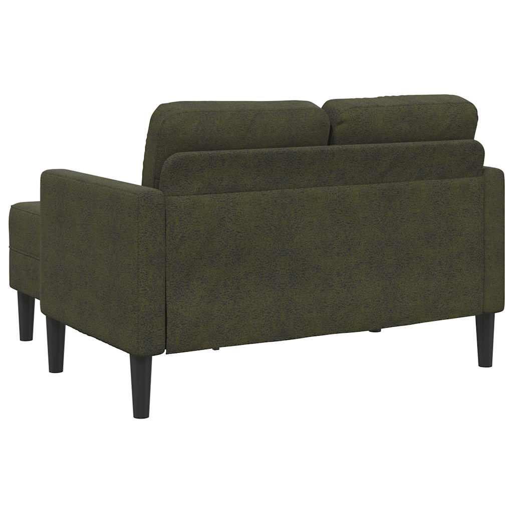 2er-Sofa mit Chaiselongue L-Form Armeegrün 125 cm Kunstleder