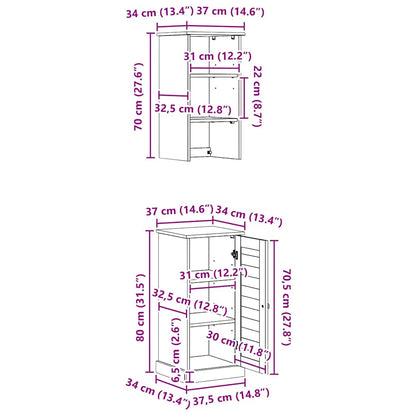 Badezimmermöbel Set VIGO Braun und Honigbraun 37 x 34 x 150 cm