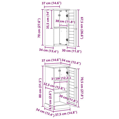 Badezimmermöbel Set VIGO 2 pcs Antik Weiß 37 x 34 x 80 cm