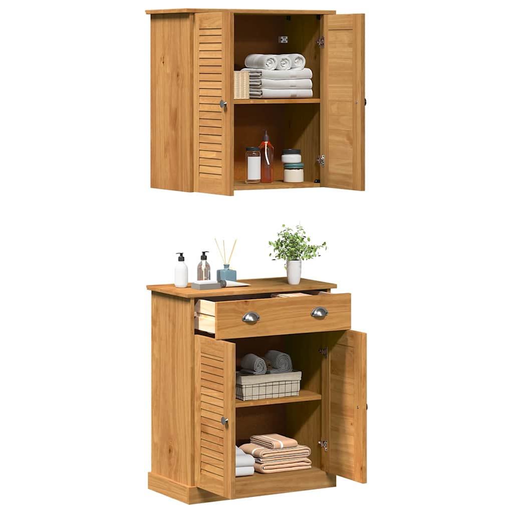 Badezimmermöbel Set mit Tür VIGO 2 pcs Braun 67,5 x 34 x 80 cm