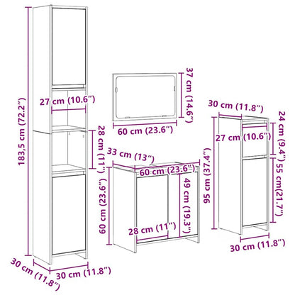 4-tlg. Badmöbel-Set Artisan-Eiche Holzwerkstoff
