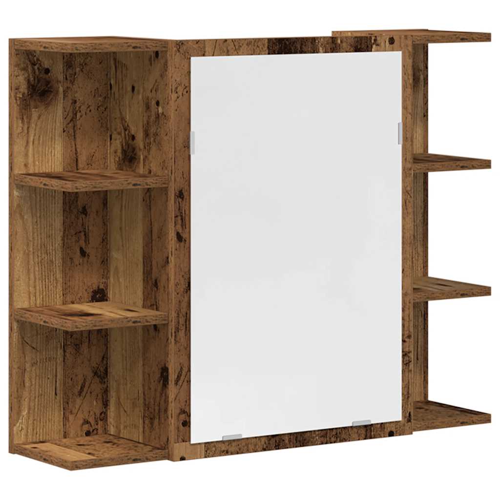 3-Tlg. Badmöbel-Set -Optik Holzwerkstoff 1 Altholz