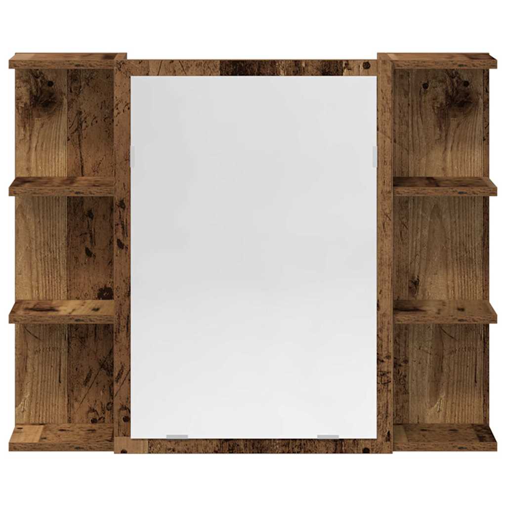 3-Tlg. Badmöbel-Set -Optik Holzwerkstoff 1 Altholz