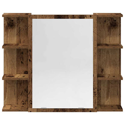 3-Tlg. Badmöbel-Set -Optik Holzwerkstoff 1 Altholz