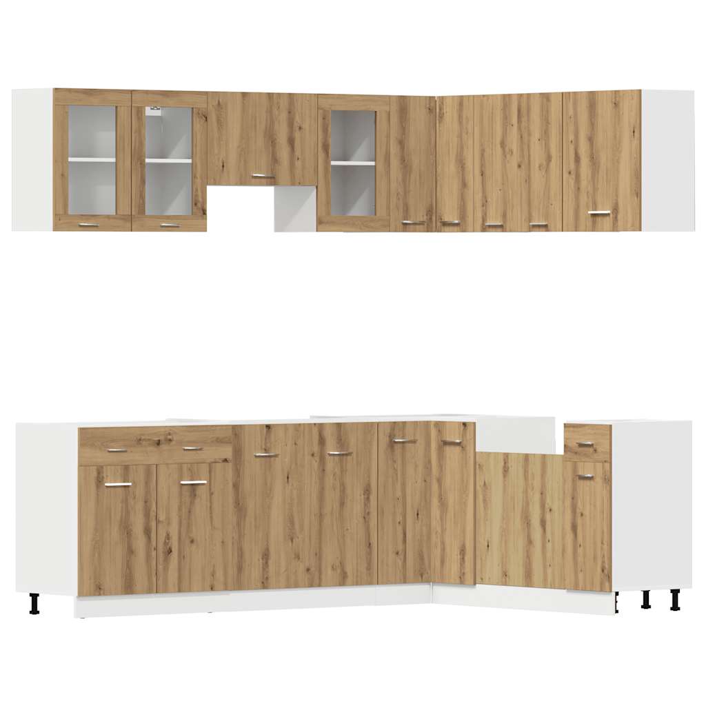 11-tlg. Küchenschrank-Set Lyon Artisan-Eiche Holzwerkstoff