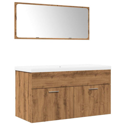 3-tlg. Badmöbel-Set Artisan-Eiche Holzwerkstoff