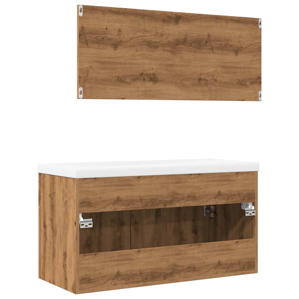 3-tlg. Badmöbel-Set Artisan-Eiche Holzwerkstoff