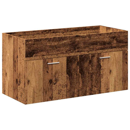 4-tlg. Badmöbel-Set Altholz-Optik Holzwerkstoff