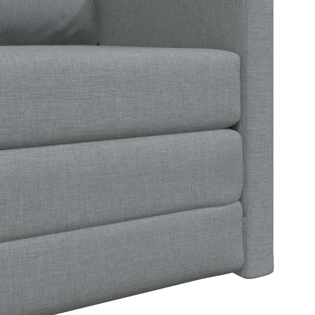 Boden-Schlafsofa mit Kissen Hellgrau 74 x 77 x 81 cm Stoff