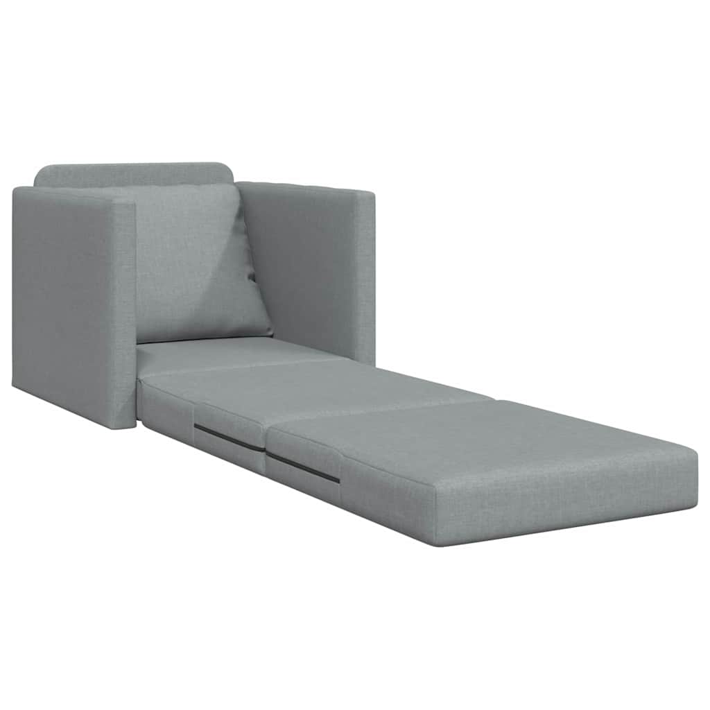 Boden-Schlafsofa mit Kissen Hellgrau 74 x 77 x 81 cm Stoff
